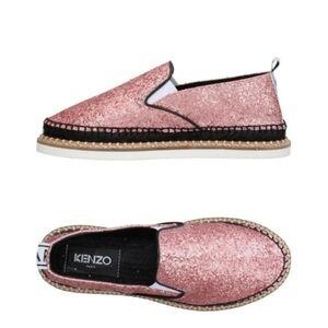 KENZO PARIS Espadrilles Glitter Metallic Pink slip on SZ39